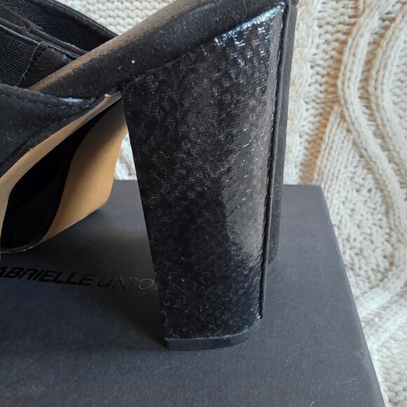 NIB Gabrielle Union Women's Mykayla Platform Slip On Heeled Mule‎ Size 9 Black - Picture 5 of 7
